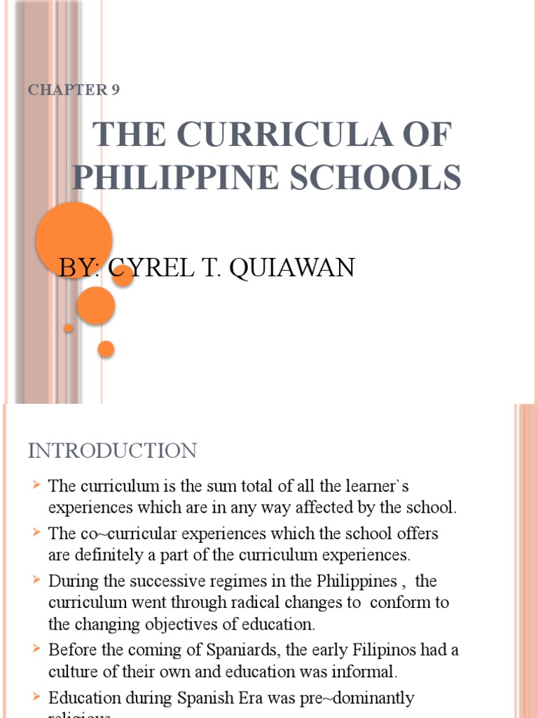 Chapter 9 The Curricula of The Philippine Schools Download Free PDF