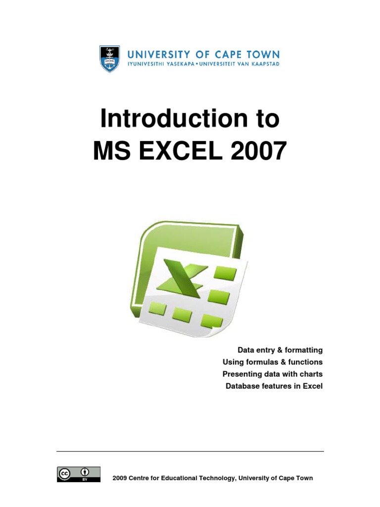 CET+MS+Excel+2007+Training+Manual+v1 1 | PDF | Microsoft Excel ...