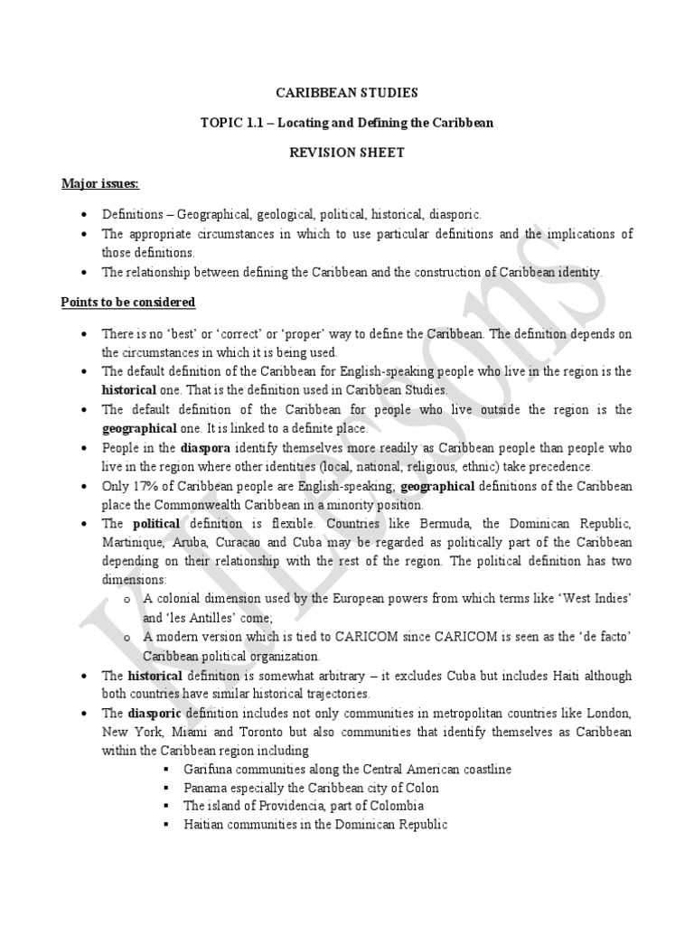 Locating & Definition Caribbean PDF