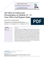 The Effect of Audiovisual Dissemination On Students 13 - 14 Years Old To Oral Hygiene Status