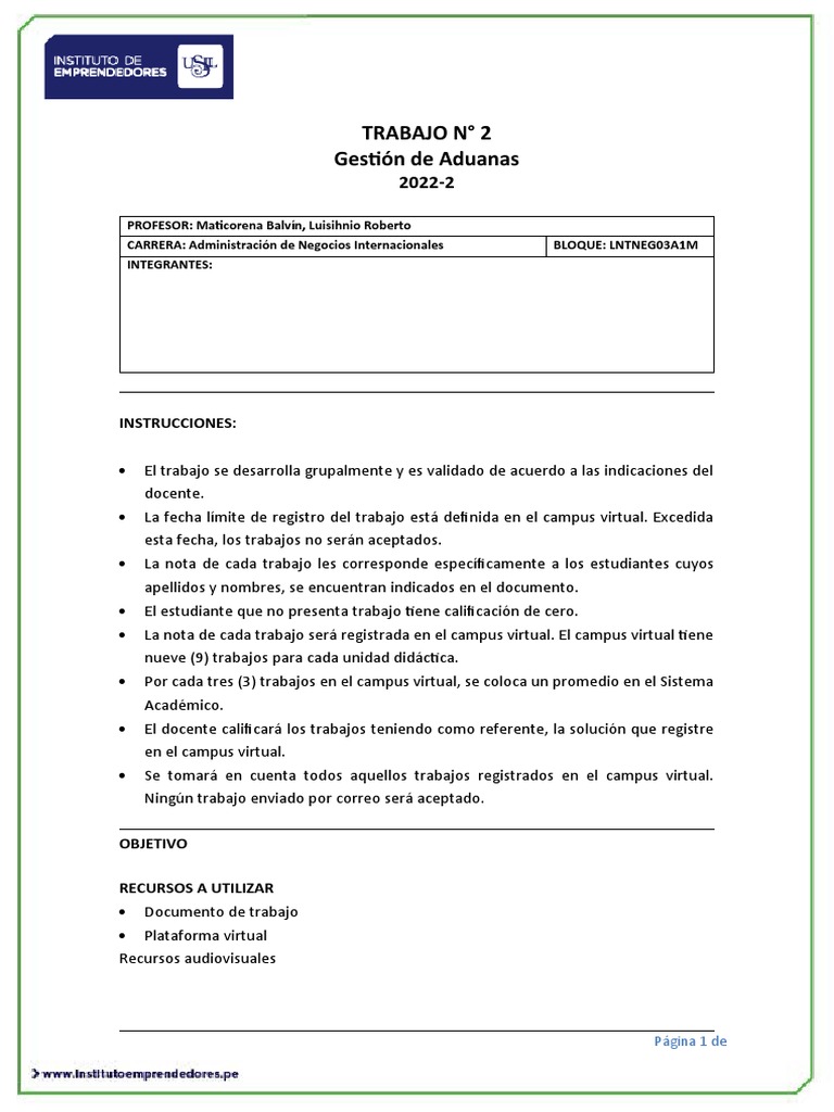 Gestión De Aduanas Pdf