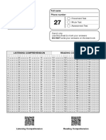 Answer Sheet 27