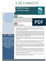 Charla de Cinco Minutos 31-08-2022. Gestion de Riesgos en El Sitio de Trabajo