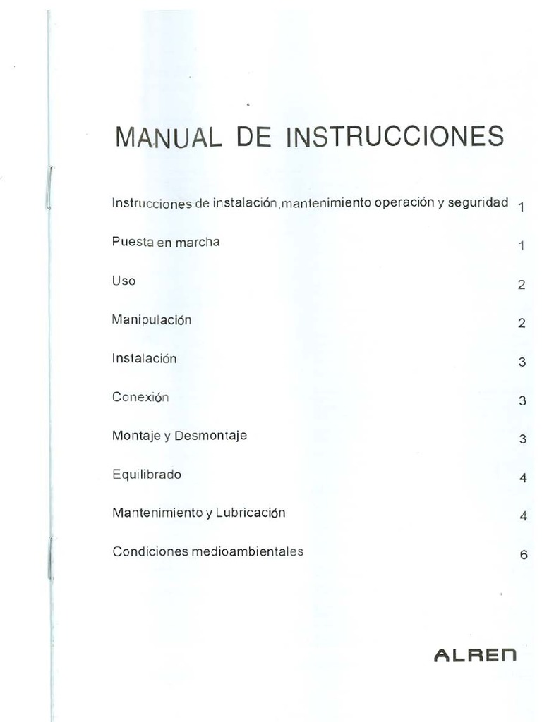 Manual Instrucciones Motor | PDF