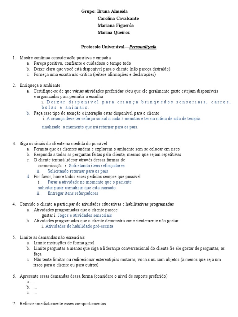 Protocolo Universal Personalizado | PDF