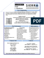 Sierra Architectural Products Capabilities Statement Sheet