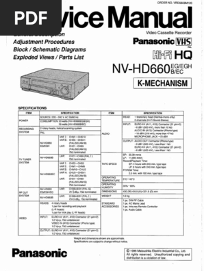 Panasonic nv-hd660 | PDF