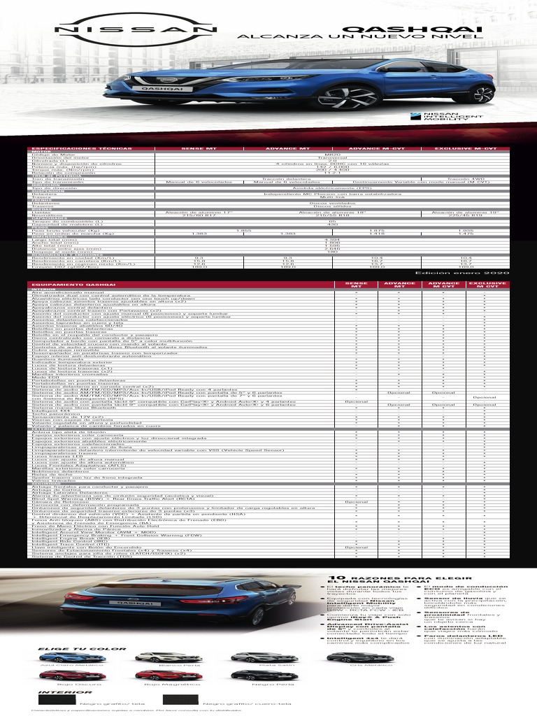 Ficha tecnica nissan qashqai descargar gratis pdf coche transporte