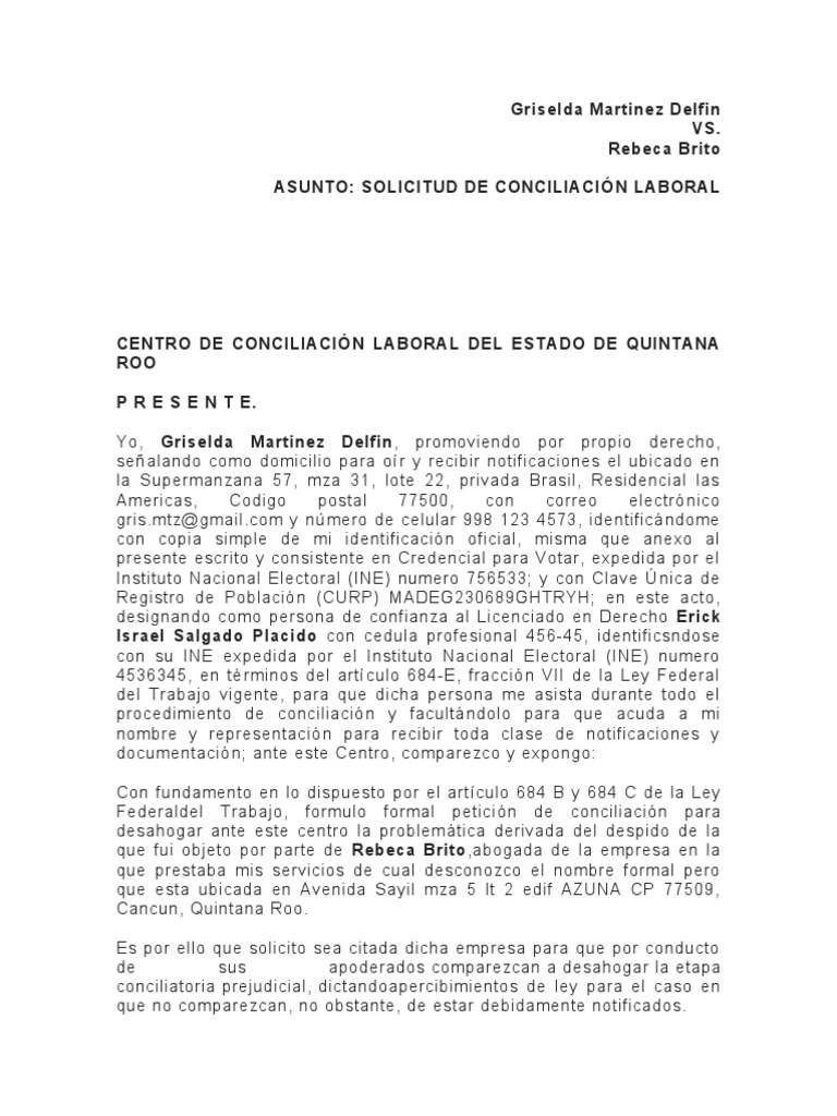Solicitud de Conciliación Laboral en QR | PDF | Gobierno | Justicia