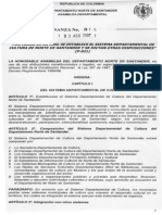 Acto - ORDENANZA - 019 - 03 - AGOSTO - 2007 - Sistema Departamental de Cultura de Norte de Santander