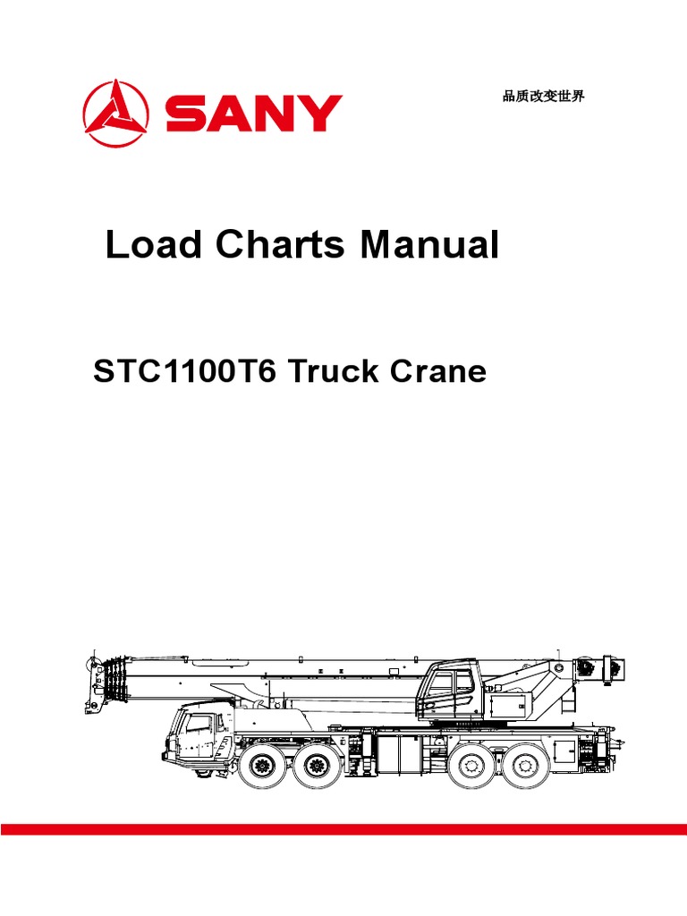 STC1100T6 Load Charts Manual | PDF | Crane (Machine) | Mechanical ...