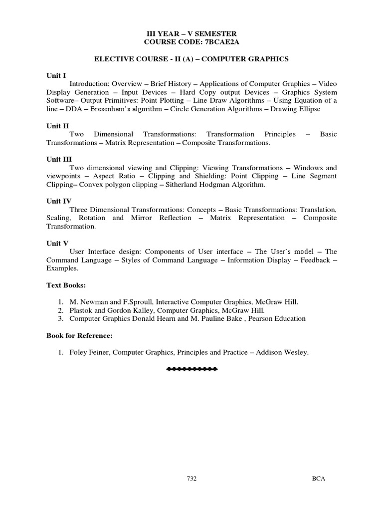 Computer Graphics Syllabus | PDF