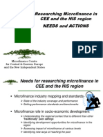 Researching Microfinance in CEE and The NIS Region Needs and Actions