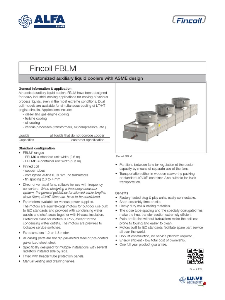 FBLM Auxiliary Liquid Coolers Overview | PDF | Engines | Pipe (Fluid ...