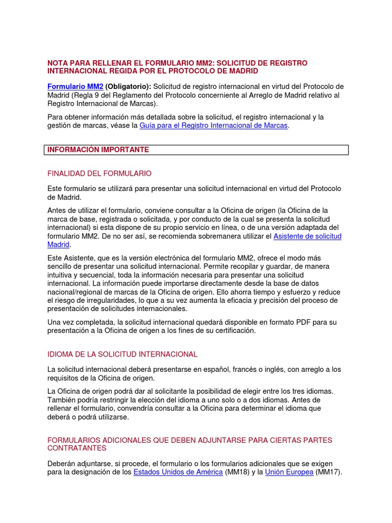 Notes For Filing MM Forms PDF Color Traducciones
