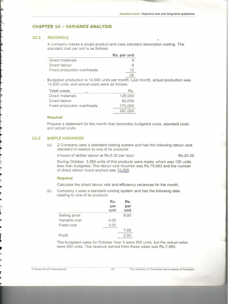 Variances Analysis PDF