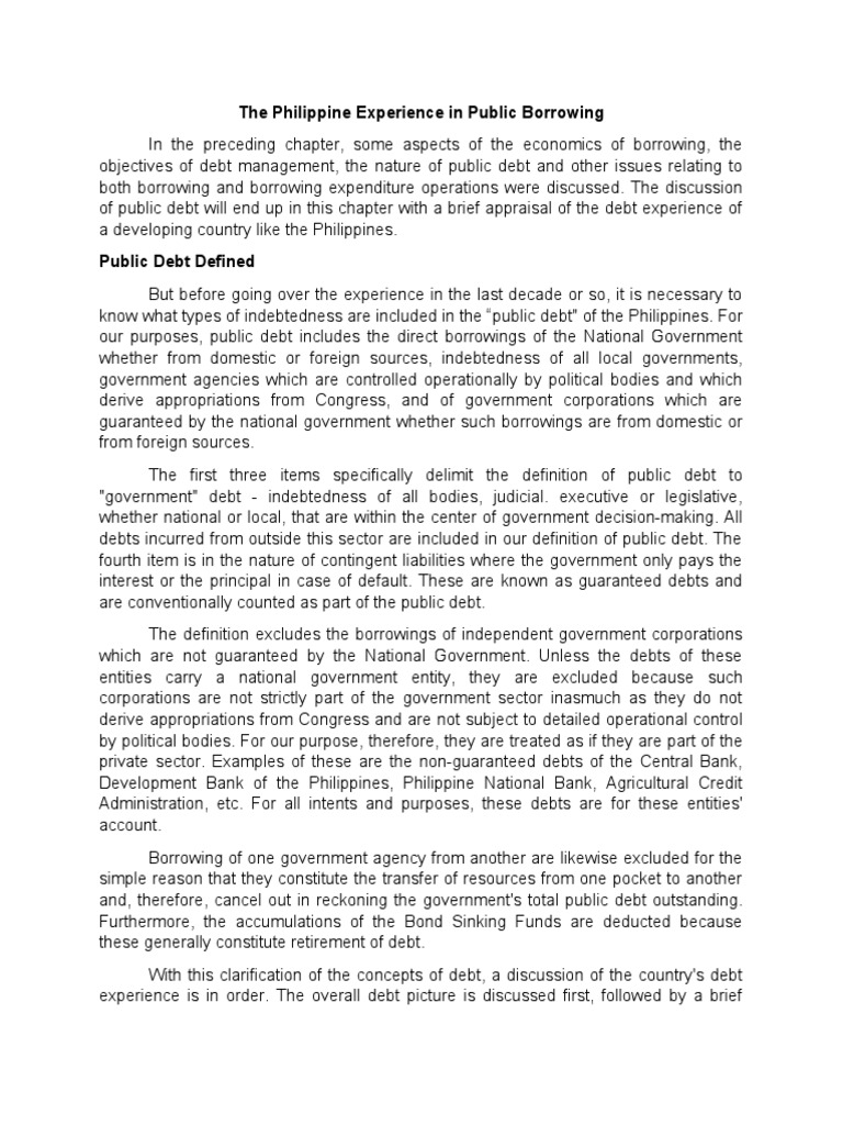Philippine Public Debt Overview | PDF | Debt | Government Debt