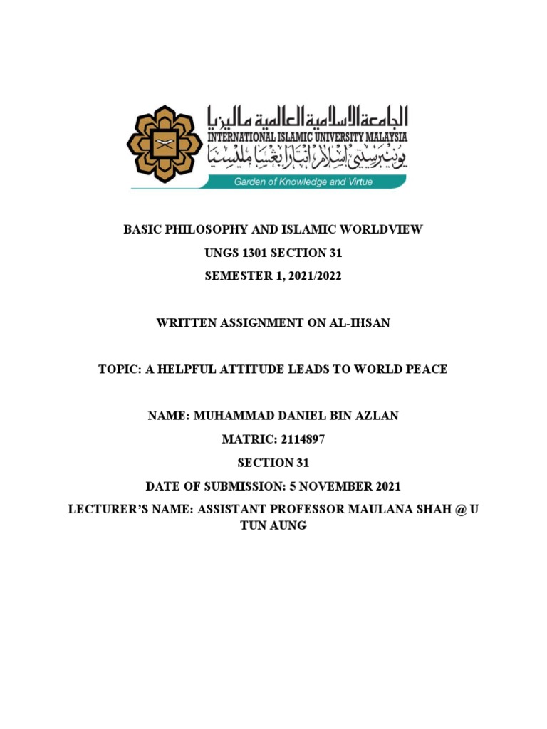 Aiding for World Peace in Islam | PDF | Religion & Spirituality