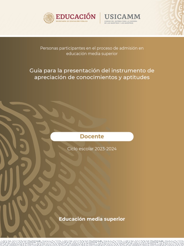 Guía de Admisión Docente Media Superior 2023 | PDF | Maestros | Plan de ...