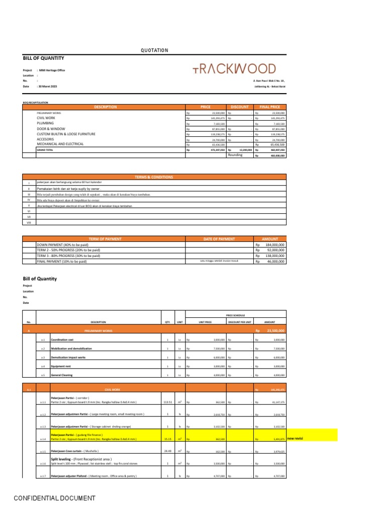 MMI Heritage Office 2.0 BOQ Sipil Interior Furniture REV.0 ( 2303