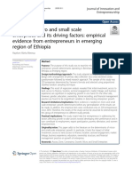 Growth of Micro and Small Scale Enterprises and Its Driving Factors: Empirical Evidence From Entrepreneurs in Emerging Region of Ethiopia