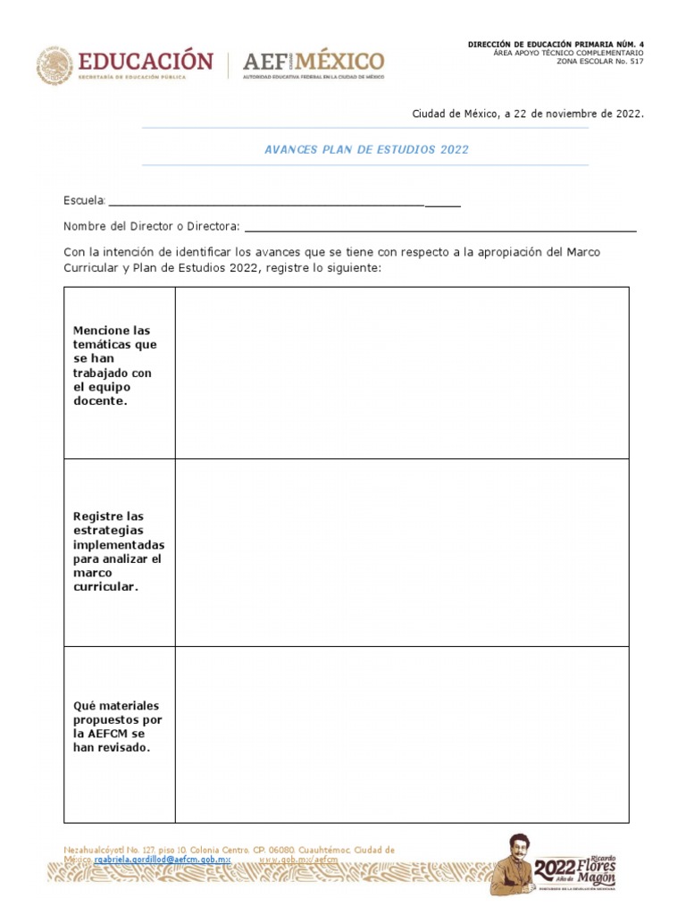 Avances del Plan de Estudios 2022 | PDF