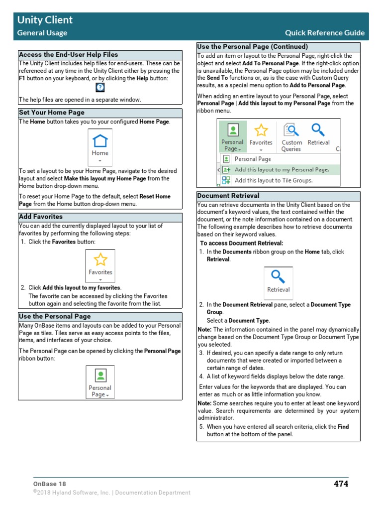 Onbase Unity Client Quick Reference Guide | PDF | Keyboard Shortcut ...