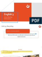 English 3: Unit 13: Recycling Online Session 3