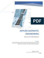 WE 341 - APPLIED GEOMATIC ENGINEERING - LECTURE MODULE - March 23