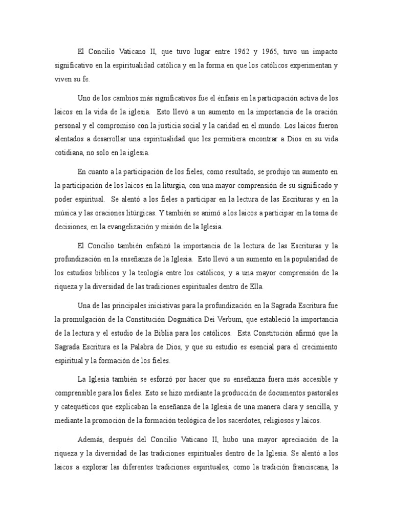 Espiritualidad Post Conciliar Iii Parte PDF Iglesia Católica
