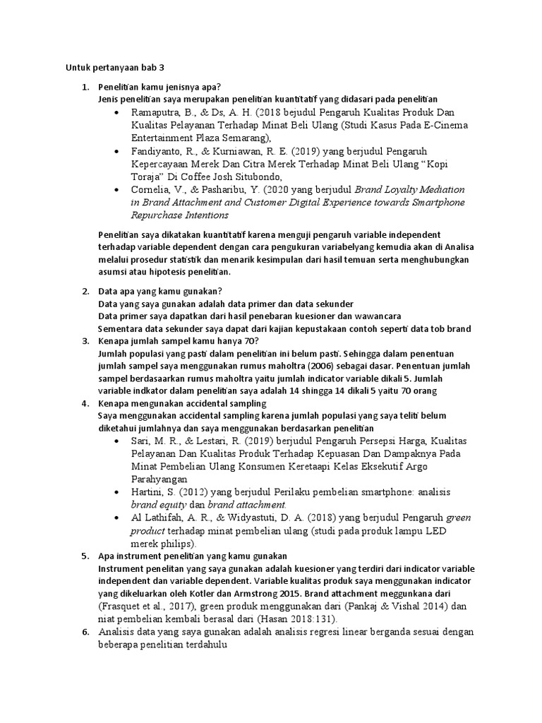 Untuk Pertanyaan Bab 3 Pdf