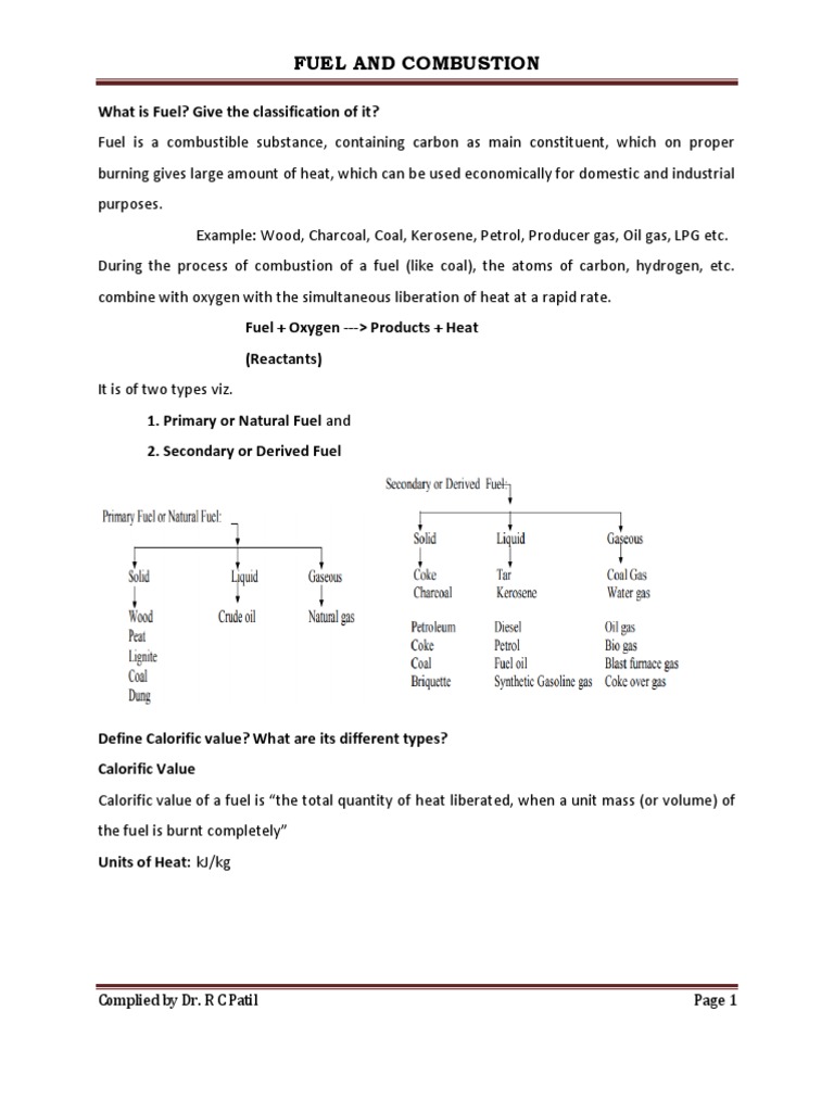 Fuel and Combustion | PDF | Combustion | Stoichiometry