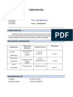 Curriculum Vitae: Qualification Name of The Institution Board/University Percentage