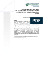 Gestão Estratégica de Marketing E O Posicionamento Competitivo: O Caso Da Cacau Show