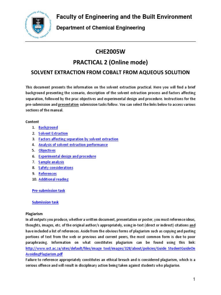 Cobalt Solvent Extraction Practical Guide | PDF | Ph | Analytical Chemistry
