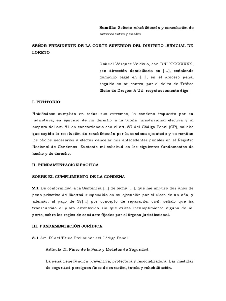 Solicitud De Antecedentes Penales