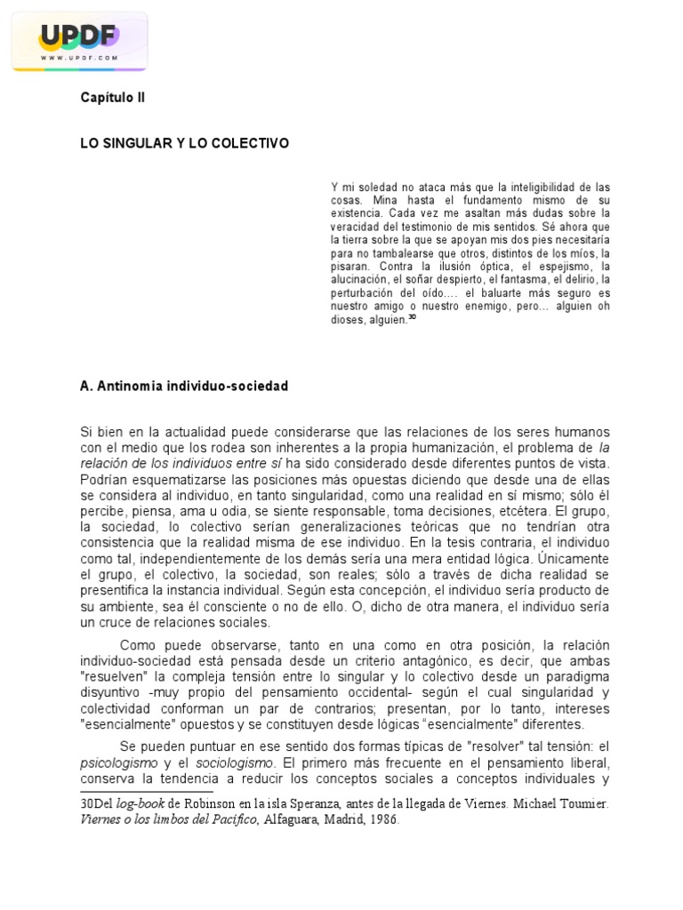 Relación entre Individuo y Sociedad | PDF | Pensamiento | Sicología