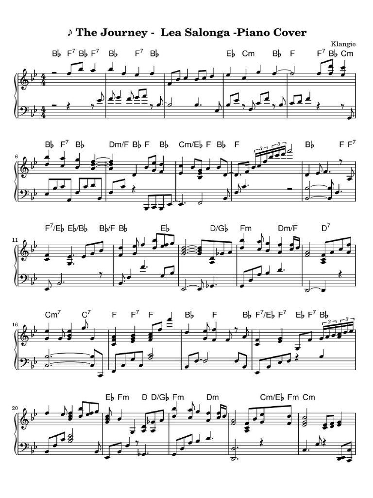 The Journey Lea Salonga Piano Cover PDF