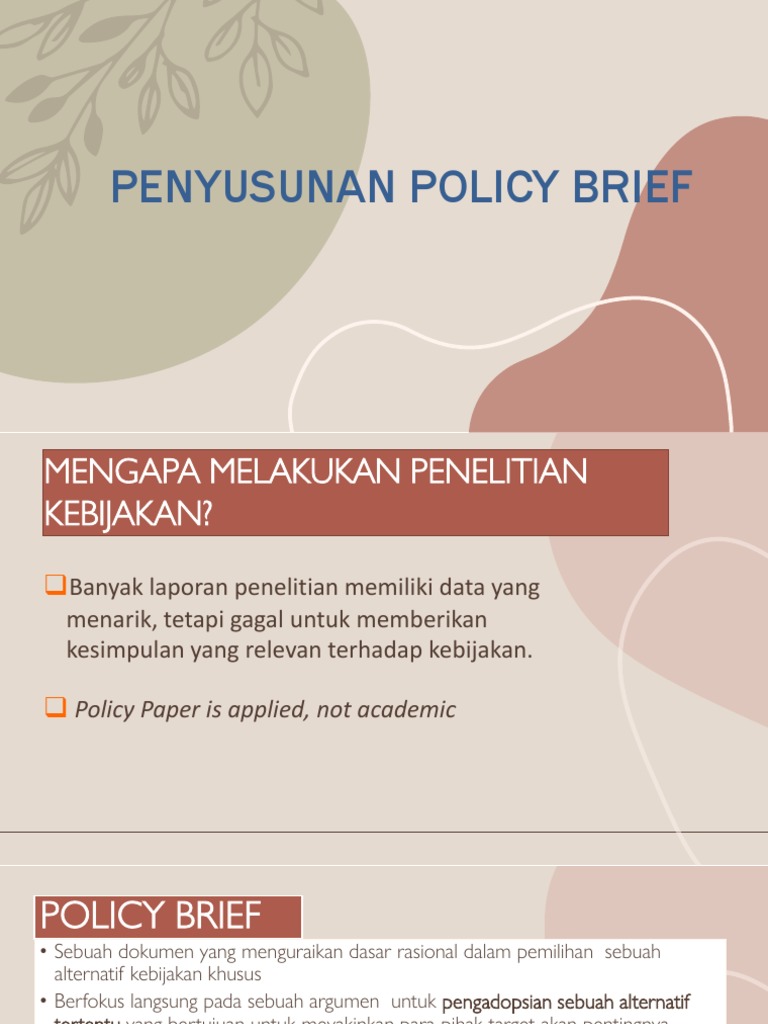 Panduan Penyusunan Policy Brief | PDF
