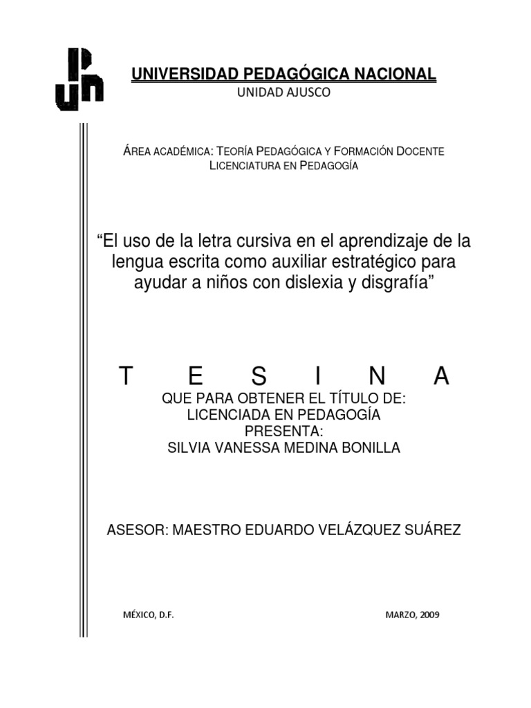 Dislexia y Cursiva, PDF, México