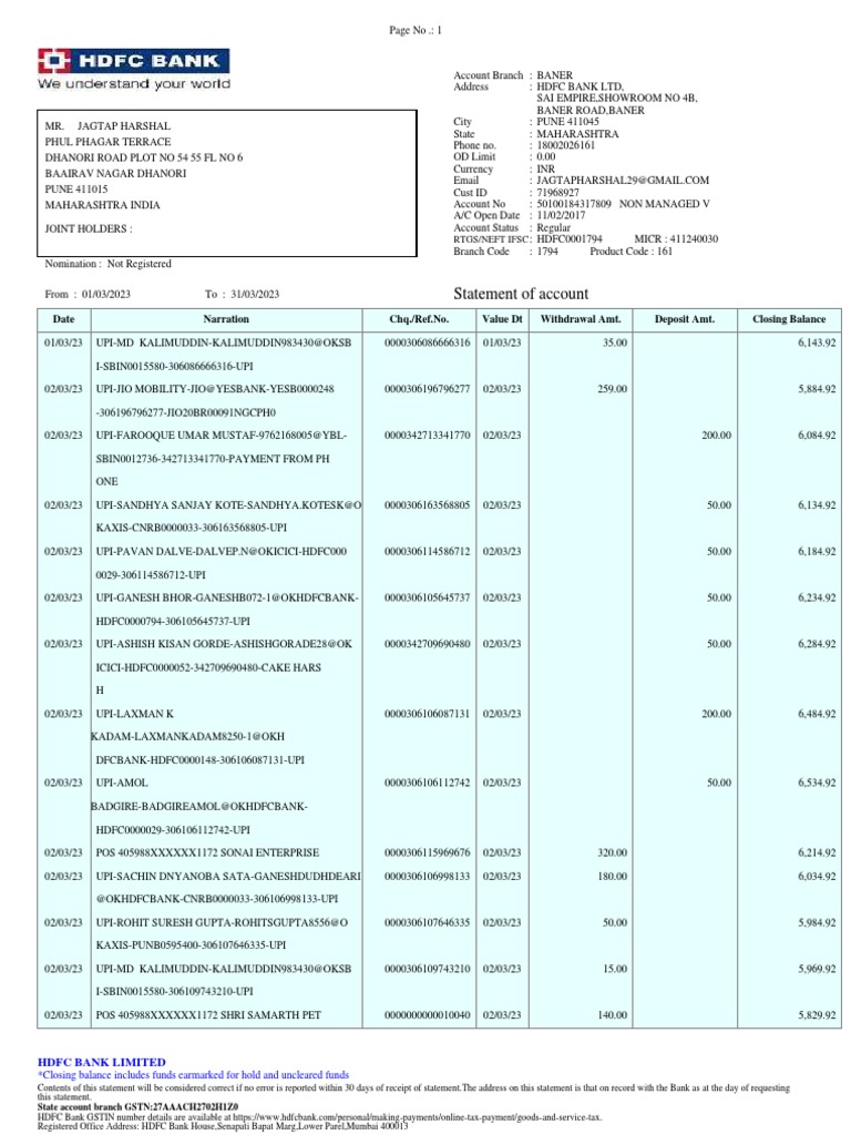 Auto Redemption Statement for Harshal Jagtap | PDF | Institutional ...
