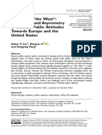 Unpacking "The West": Divergence and Asymmetry in Chinese Public Attitudes Towards Europe and The United States