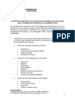 Convocatoria A Participar en Los Concursos de Investigación de Licenciatura para El Otorgamiento Del Diploma A La Investigación 2023