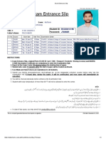 Exam Enterance Slip Dilshad