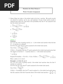 Week 8 - Conditional Probability