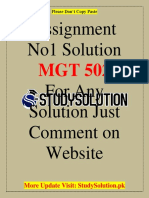 MGT502 Assignmnt 1 Sol