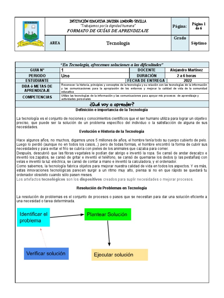 Guía de Aprendizaje en Tecnología 7° | PDF | Hardware de la computadora ...