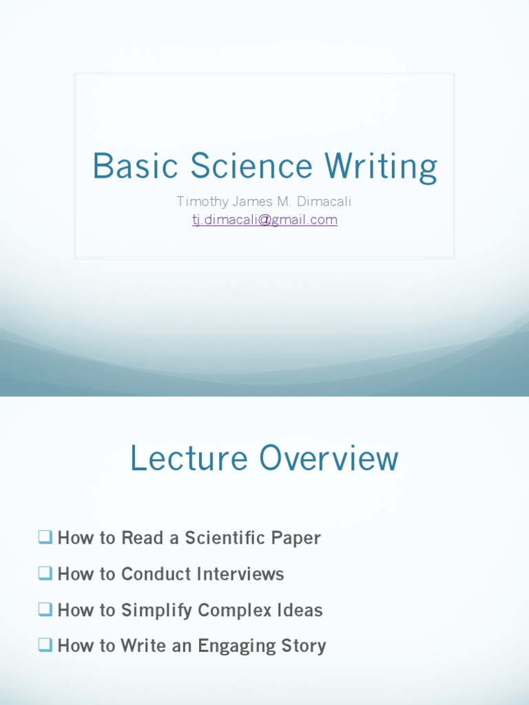 Introduction to basic science writing nspc pdf analogy science