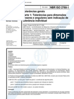 NBR ISO 2768-1 Tolerancias Gerais