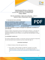 Guía de Actividades y Rúbrica de Evaluación - Unidad 3 - Tarea 4 - América Latina, Modernidad e Identidad